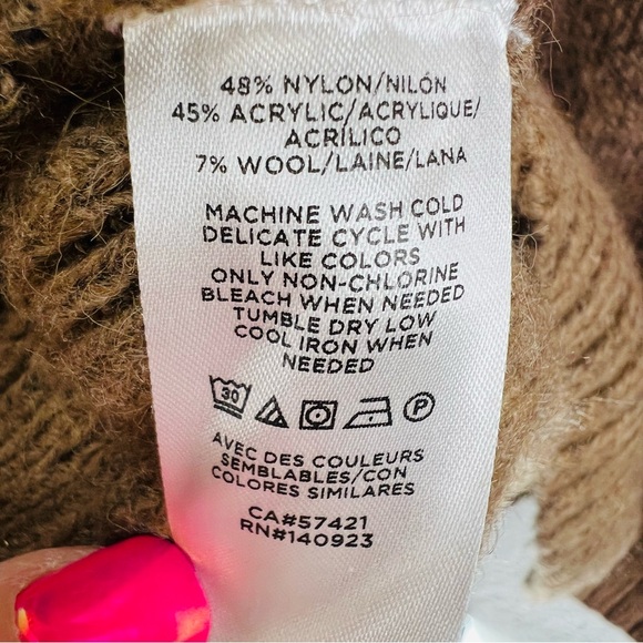 LOFT Lou & Grey Maple Heather Fairisle Wool Blend Turtleneck Pullover Sweater - Picture 9 of 15